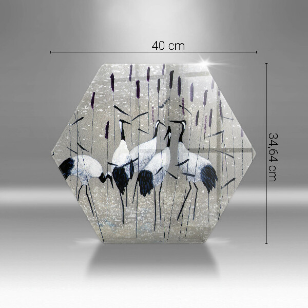 Steklena podloga za rezanje Japonski žerjavi