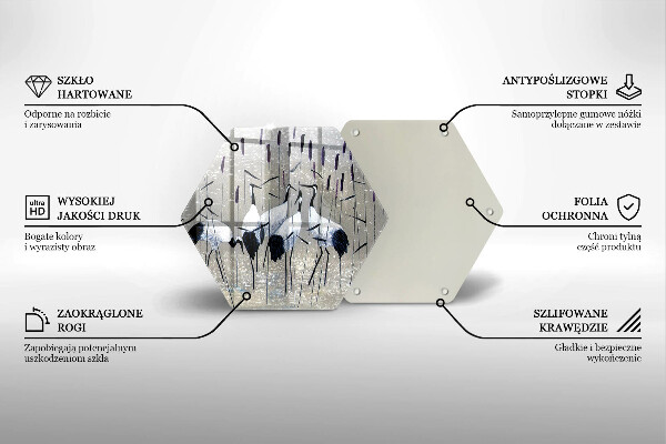 Steklena podloga za rezanje Japonski žerjavi