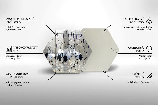 Steklena podloga za rezanje Japonski žerjavi