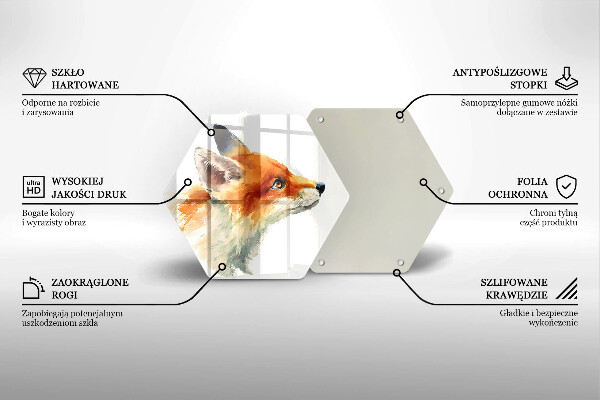 Steklena podloga za rezanje Pobarvana lisica