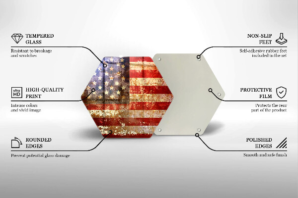 Steklena podloga za rezanje Zastava ZDA Amerike