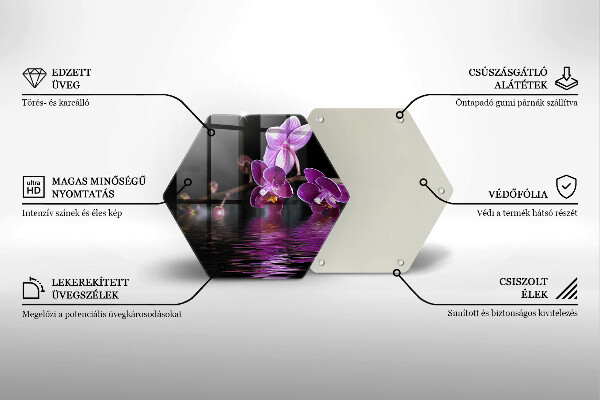 Steklena podloga za rezanje Zen voda za orhideje