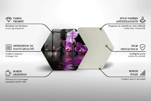 Steklena podloga za rezanje Zen voda za orhideje