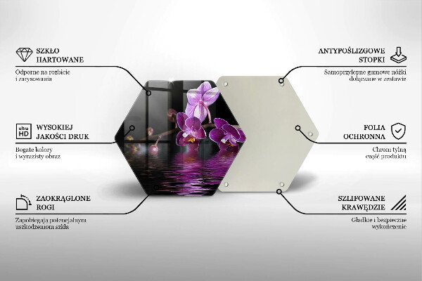 Steklena podloga za rezanje Zen voda za orhideje