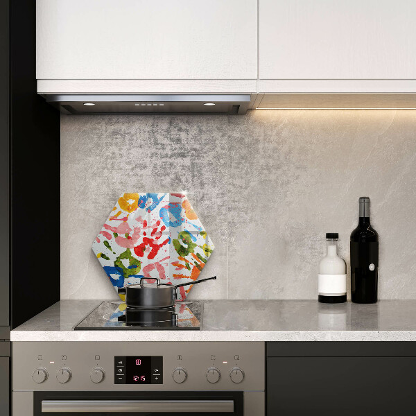 Steklena podloga za rezanje Sledi otroških rok