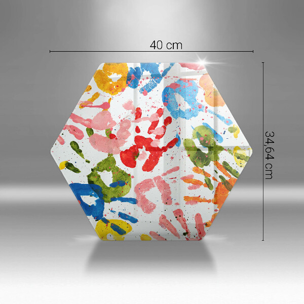 Steklena podloga za rezanje Sledi otroških rok