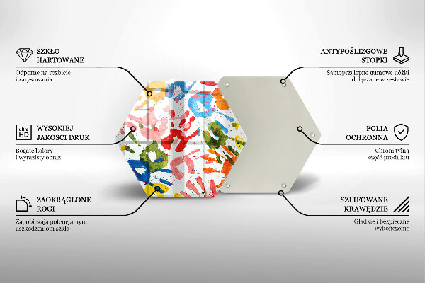Steklena podloga za rezanje Sledi otroških rok