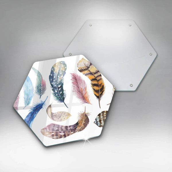 Steklena podloga za rezanje Pisano ptičje perje