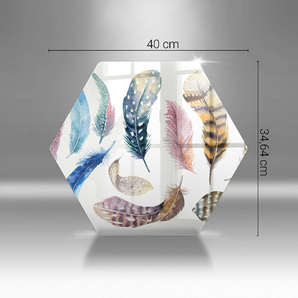 Steklena podloga za rezanje Pisano ptičje perje