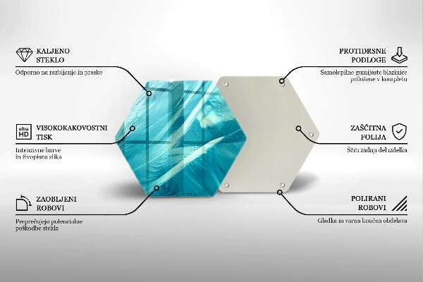 Steklena podloga za rezanje Nežno perje