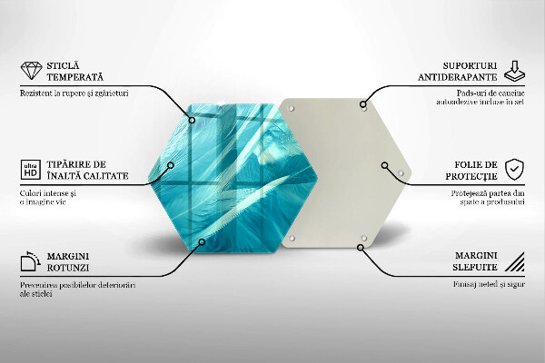 Steklena podloga za rezanje Nežno perje