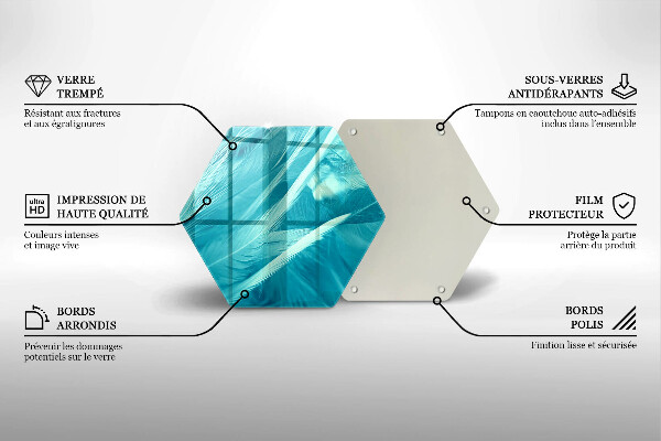 Steklena podloga za rezanje Nežno perje