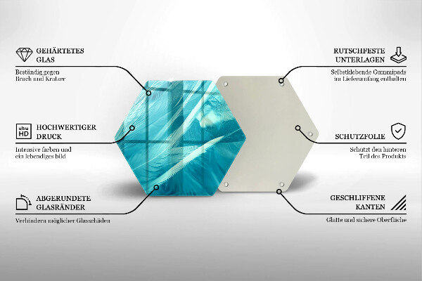 Steklena podloga za rezanje Nežno perje