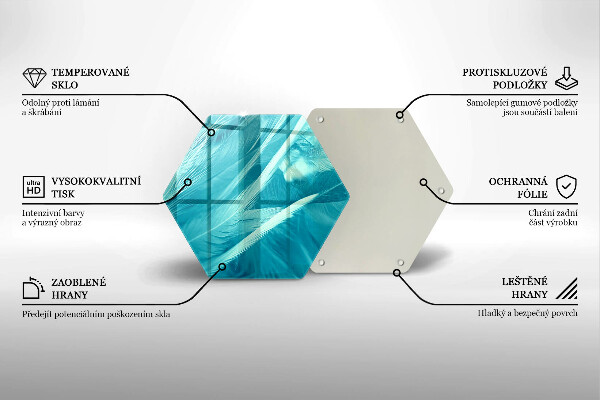 Steklena podloga za rezanje Nežno perje