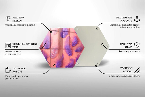 Steklena podloga za rezanje Puhasto perje