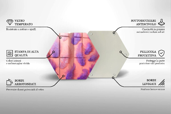 Steklena podloga za rezanje Puhasto perje