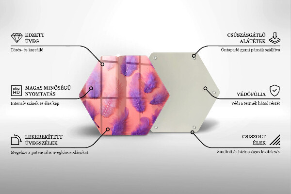 Steklena podloga za rezanje Puhasto perje