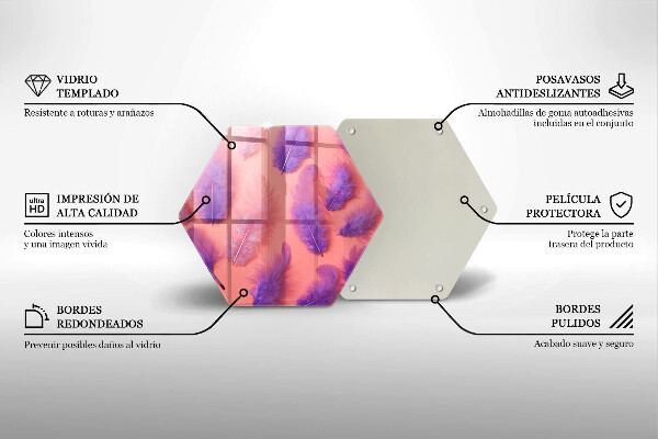 Steklena podloga za rezanje Puhasto perje
