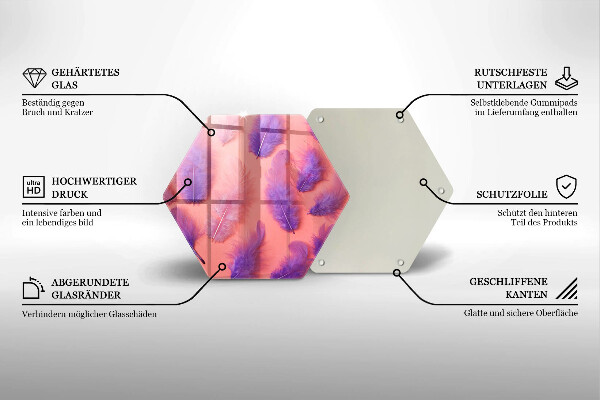 Steklena podloga za rezanje Puhasto perje