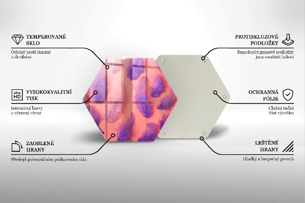 Steklena podloga za rezanje Puhasto perje