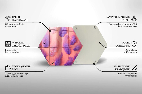 Steklena podloga za rezanje Puhasto perje