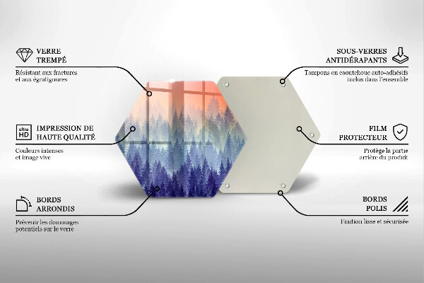 Steklena podloga za rezanje Gozd ob sončnem zahodu