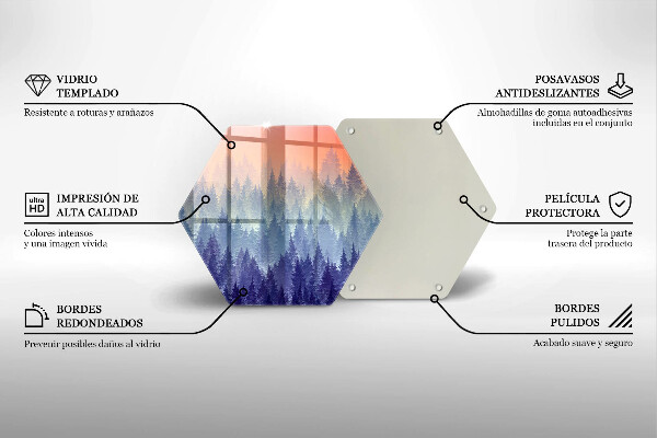 Steklena podloga za rezanje Gozd ob sončnem zahodu