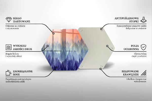 Steklena podloga za rezanje Gozd ob sončnem zahodu