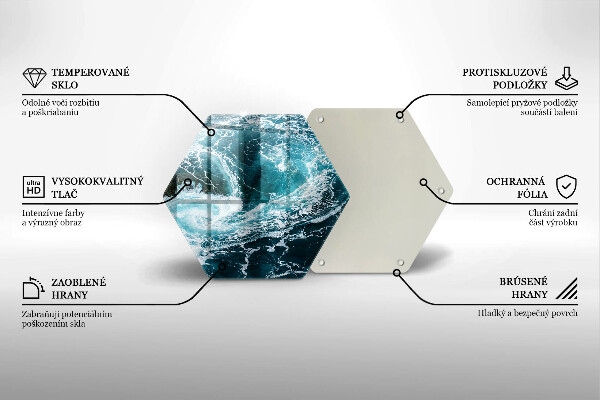 Steklena podloga za rezanje Peneči se valovi vode