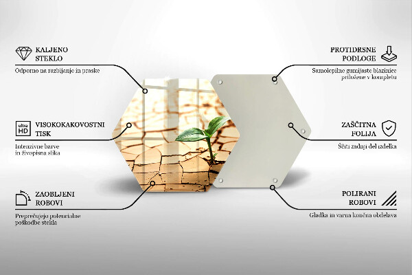 Steklena podloga za rezanje Osamljena rastlina