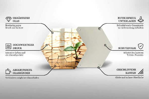 Steklena podloga za rezanje Osamljena rastlina