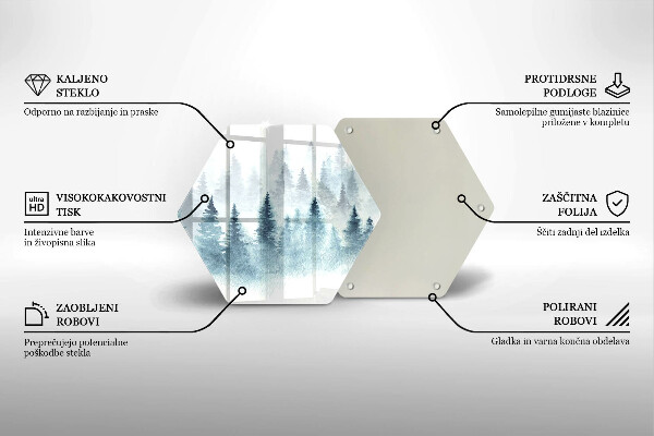 Steklena podloga za rezanje Slikan zimski gozd