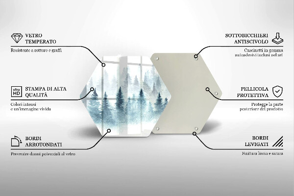 Steklena podloga za rezanje Slikan zimski gozd