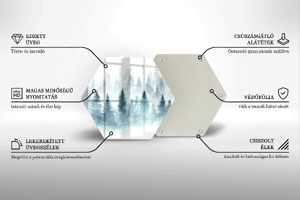 Steklena podloga za rezanje Slikan zimski gozd