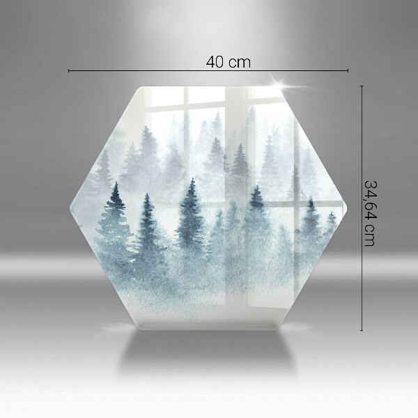 Steklena podloga za rezanje Slikan zimski gozd