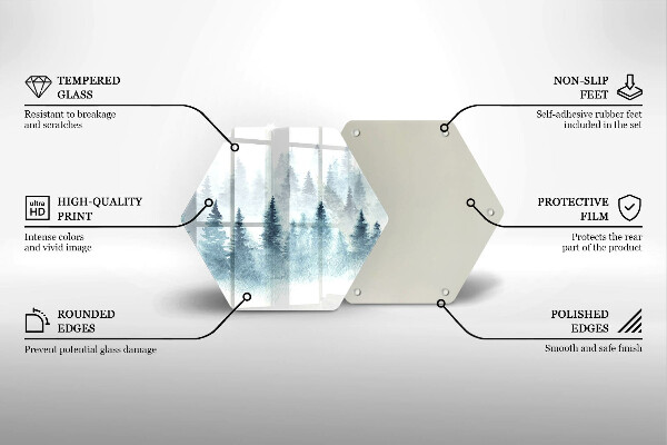 Steklena podloga za rezanje Slikan zimski gozd