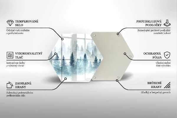 Steklena podloga za rezanje Slikan zimski gozd
