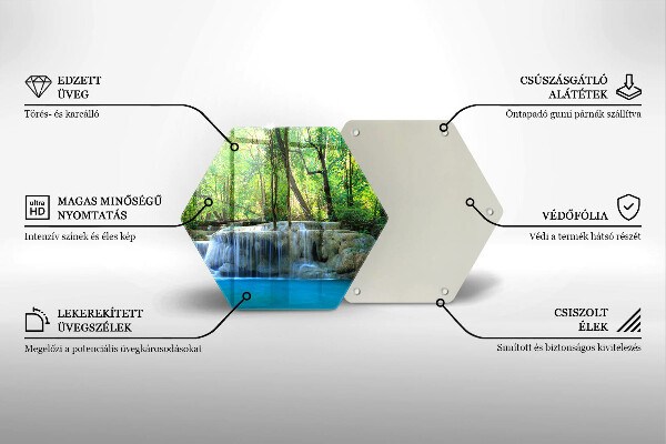 Steklena podloga za rezanje Slap v gozdu