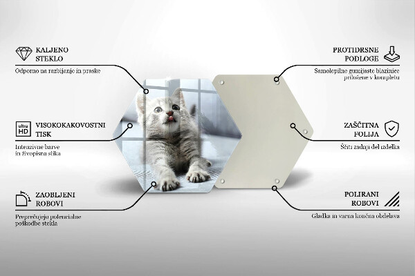 Steklena podloga za rezanje Majhna ljubka mucka