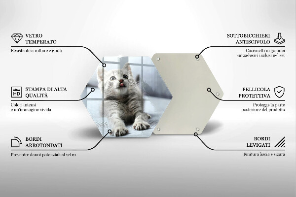 Steklena podloga za rezanje Majhna ljubka mucka