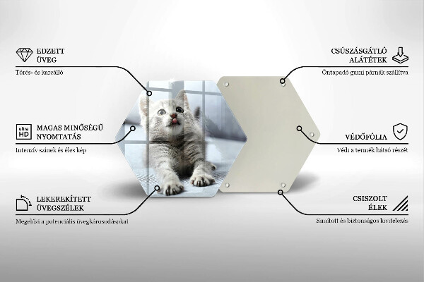 Steklena podloga za rezanje Majhna ljubka mucka