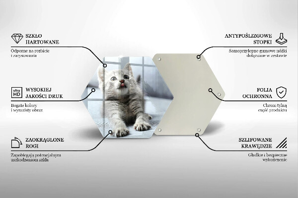 Steklena podloga za rezanje Majhna ljubka mucka