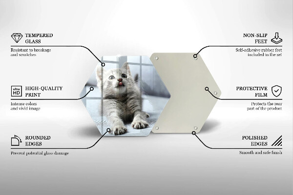 Steklena podloga za rezanje Majhna ljubka mucka