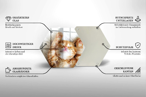 Steklena podloga za rezanje Majhna ljubka mucka