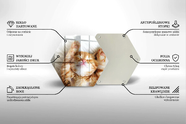 Steklena podloga za rezanje Majhna ljubka mucka