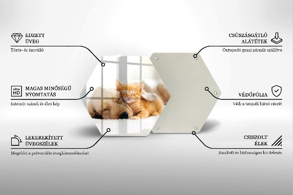 Steklena podloga za rezanje Živali pes in mačka