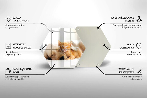 Steklena podloga za rezanje Živali pes in mačka