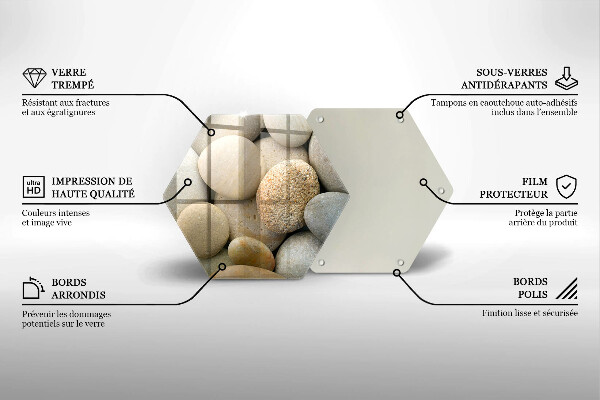 Steklena podloga za rezanje Vzorec ovalnih kamnov