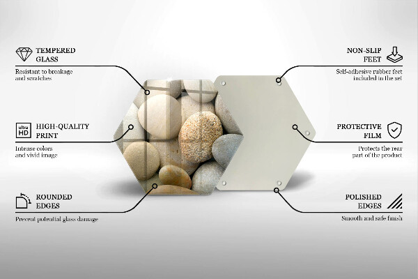 Steklena podloga za rezanje Vzorec ovalnih kamnov