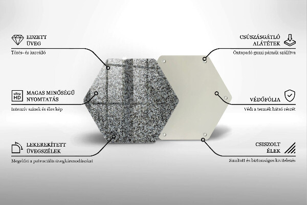 Steklena podloga za rezanje Kamnita tekstura